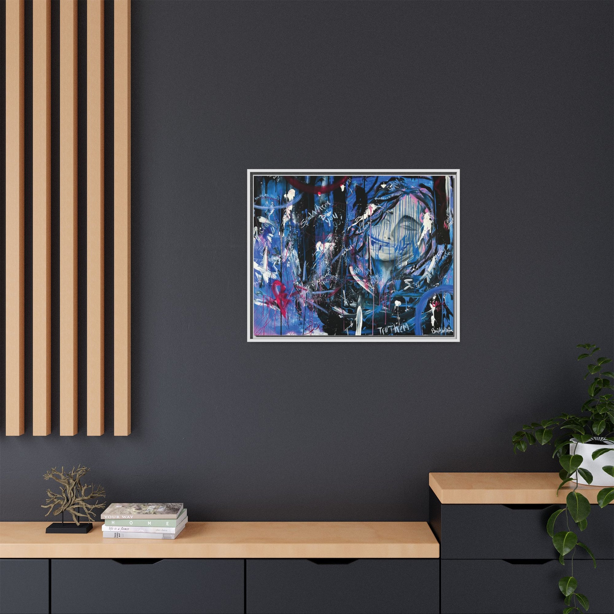 "Speak" — Abstract Canvas Wall Art, Framed Print