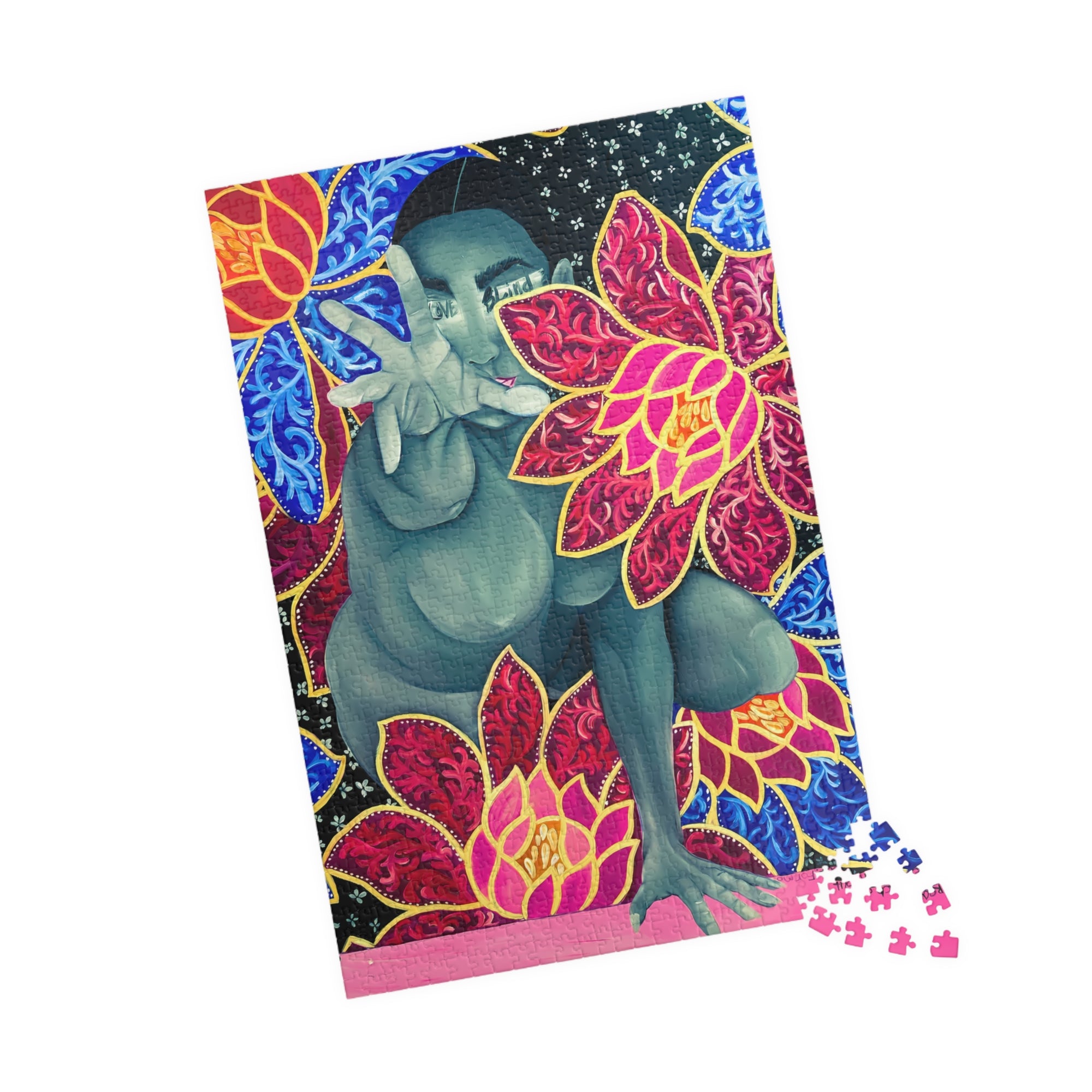 Love Blind Puzzle — Vibrant Lotus Art Jigsaw (110/1014 pcs)