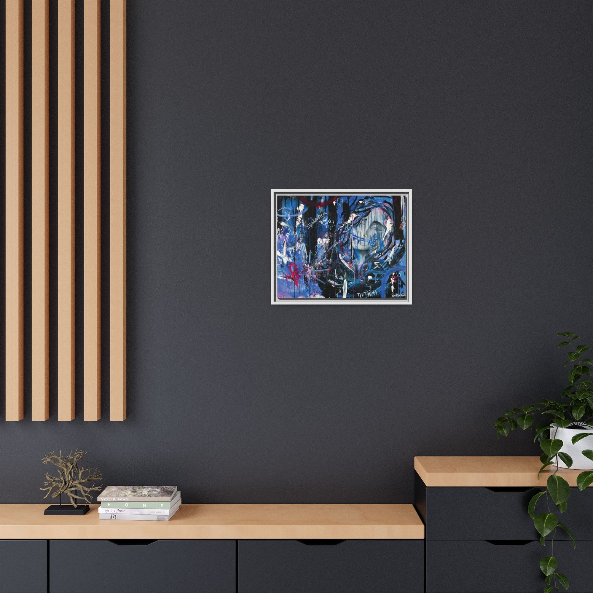 "Speak" — Abstract Canvas Wall Art, Framed Print