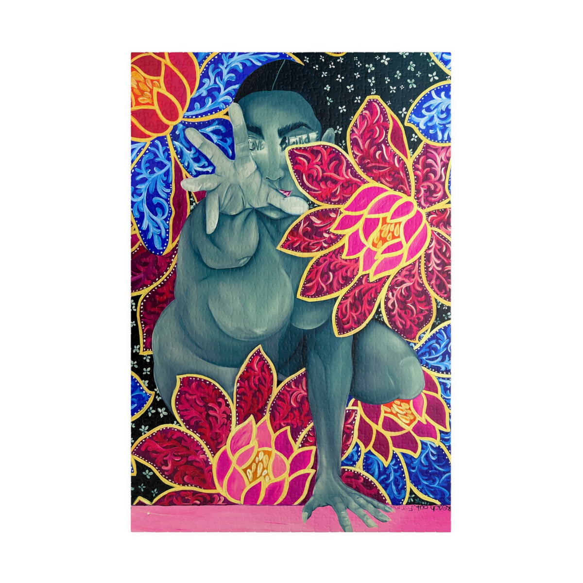 Love Blind Puzzle — Vibrant Lotus Art Jigsaw (110/1014 pcs)