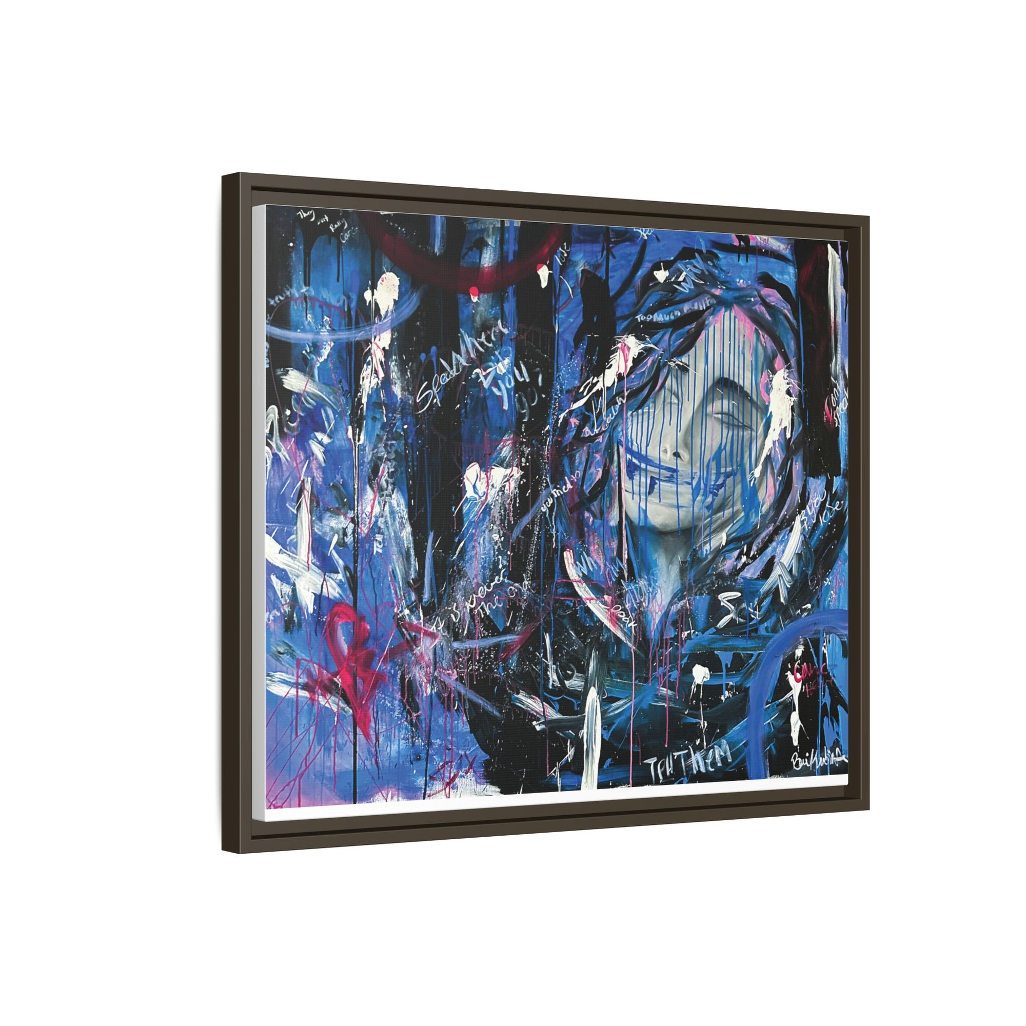 "Speak" — Abstract Canvas Wall Art, Framed Print