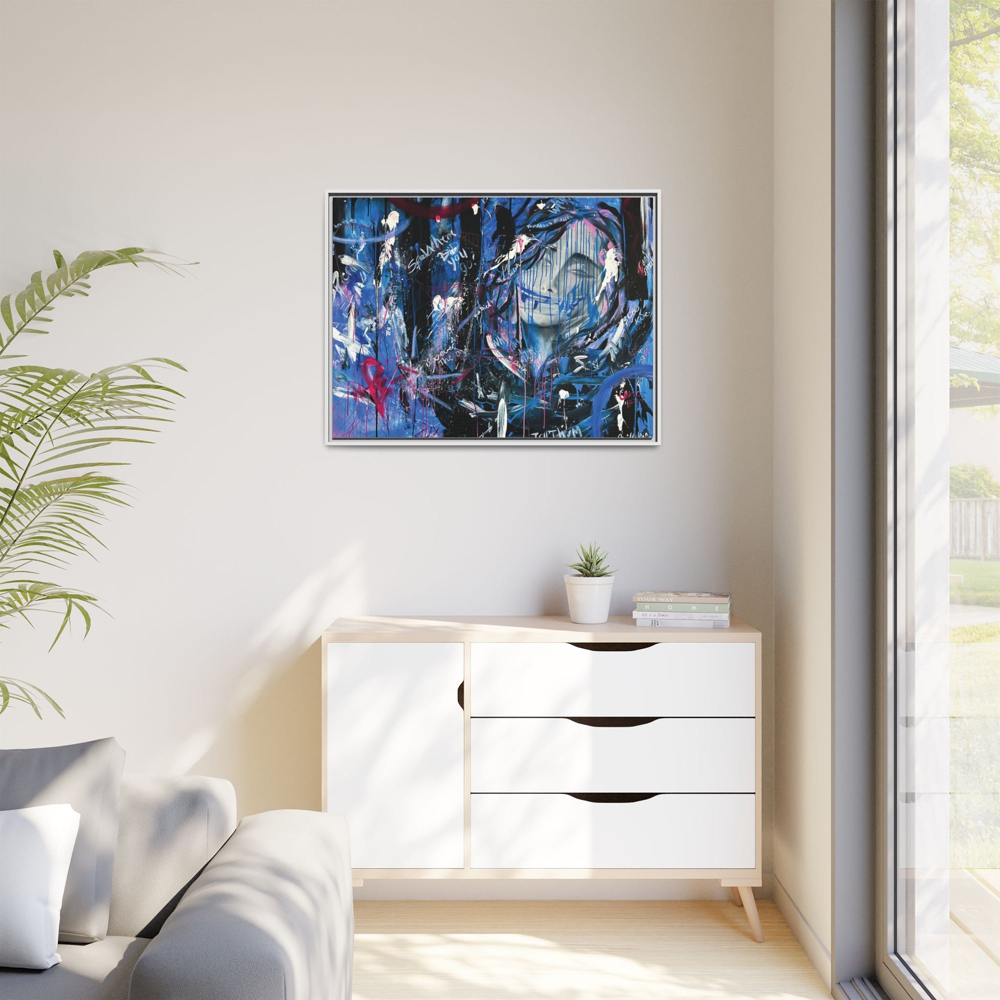 "Speak" — Abstract Canvas Wall Art, Framed Print