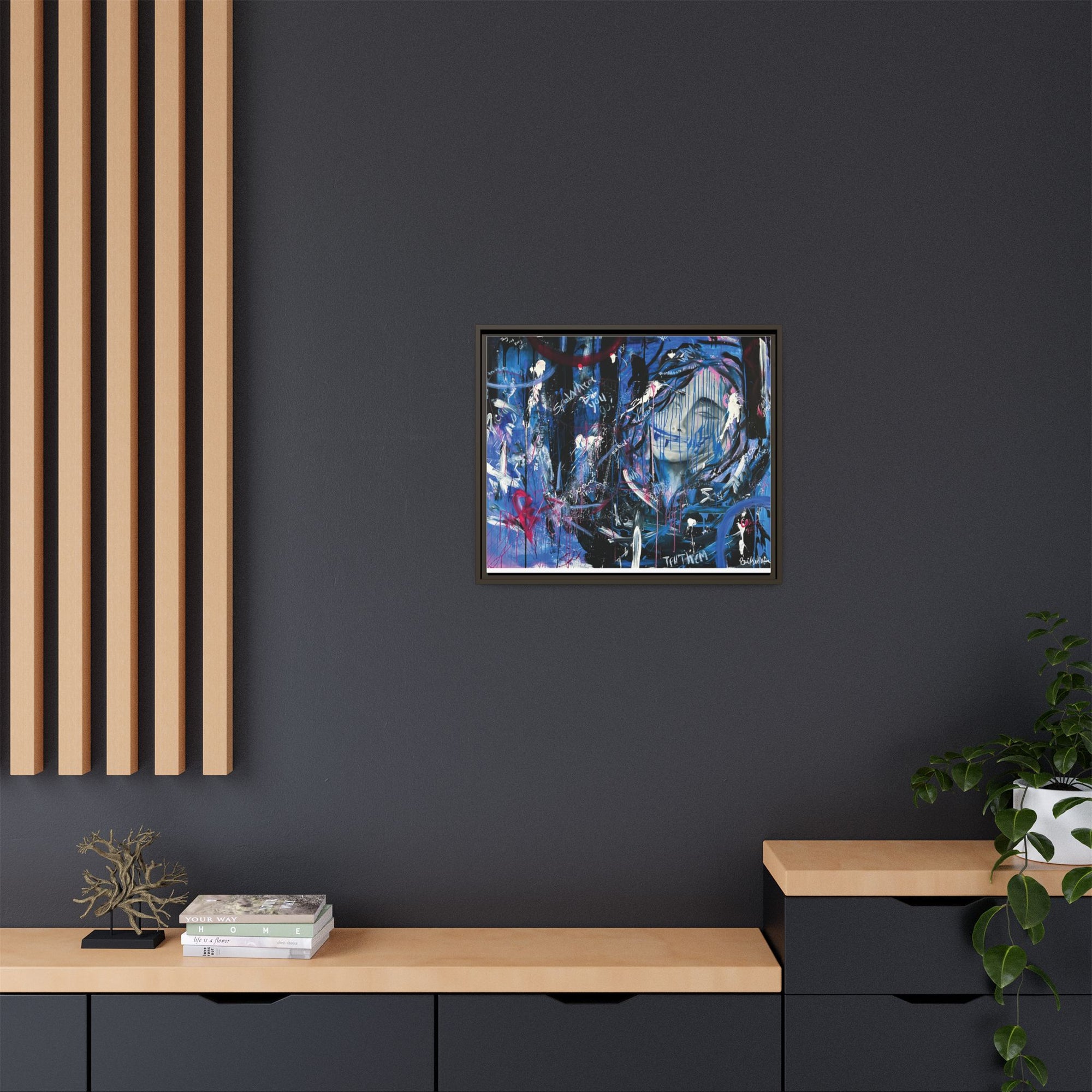 "Speak" — Abstract Canvas Wall Art, Framed Print