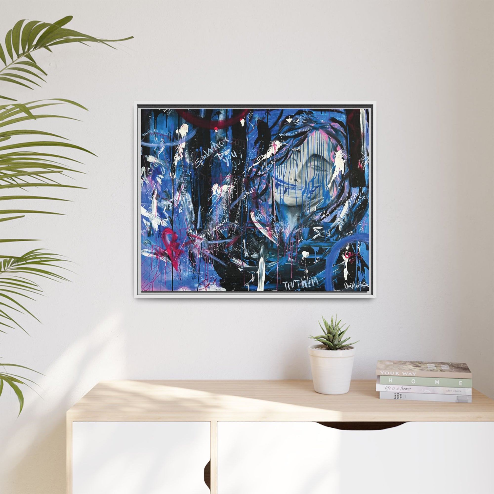 "Speak" — Abstract Canvas Wall Art, Framed Print
