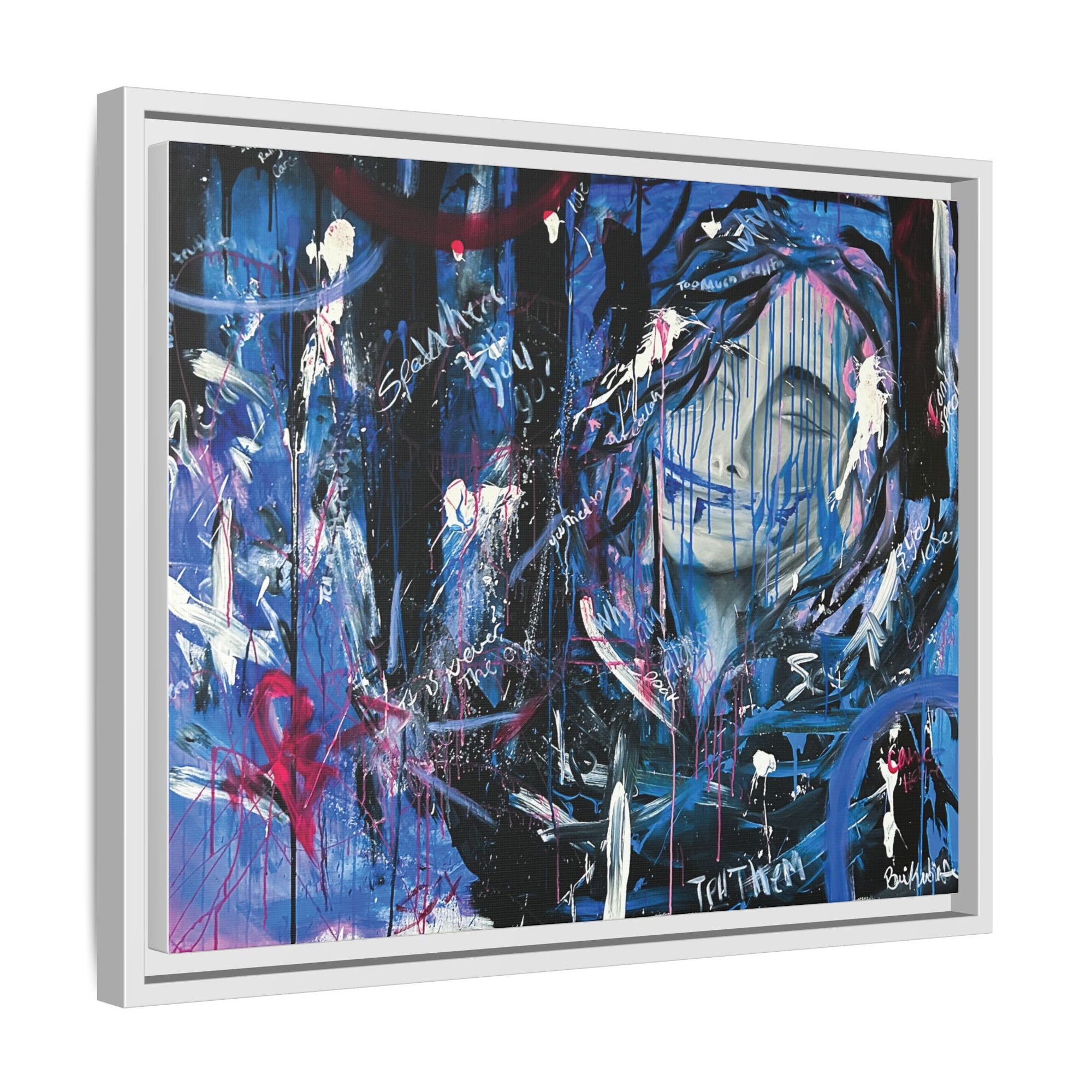 "Speak" — Abstract Canvas Wall Art, Framed Print