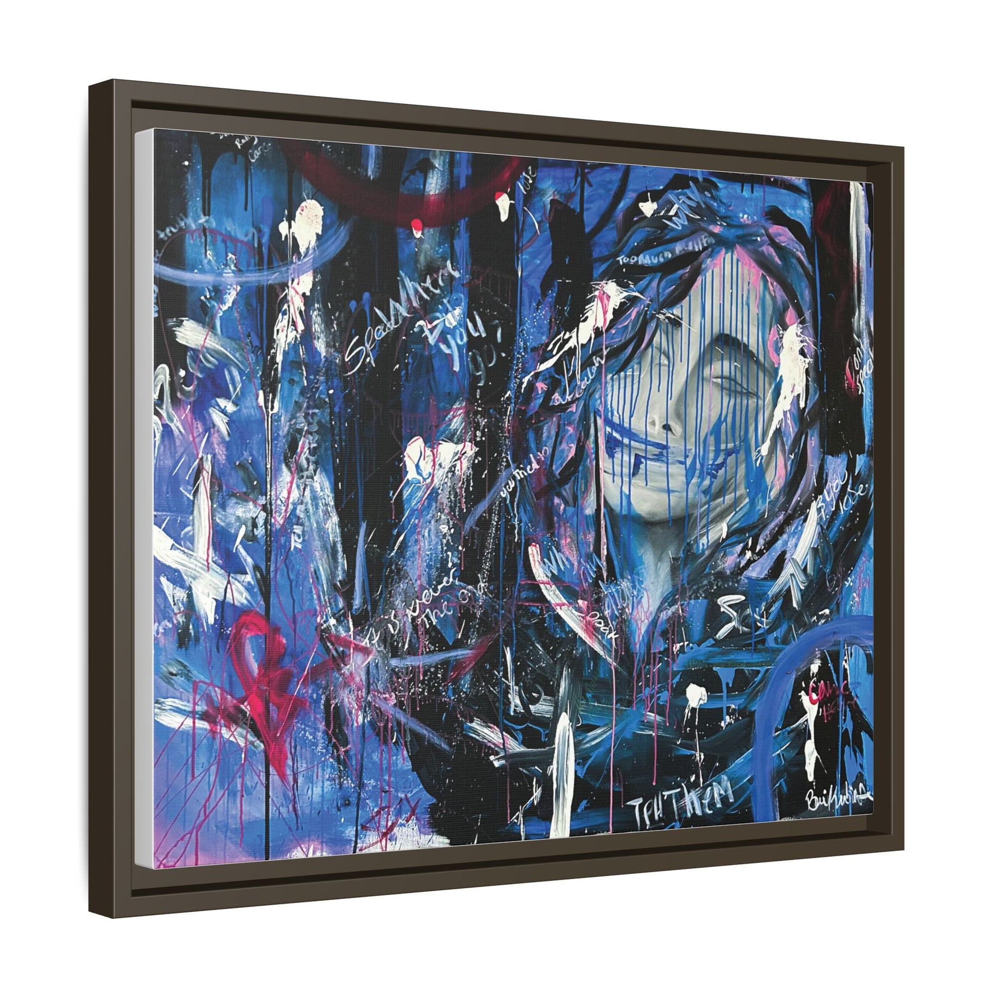 "Speak" — Abstract Canvas Wall Art, Framed Print