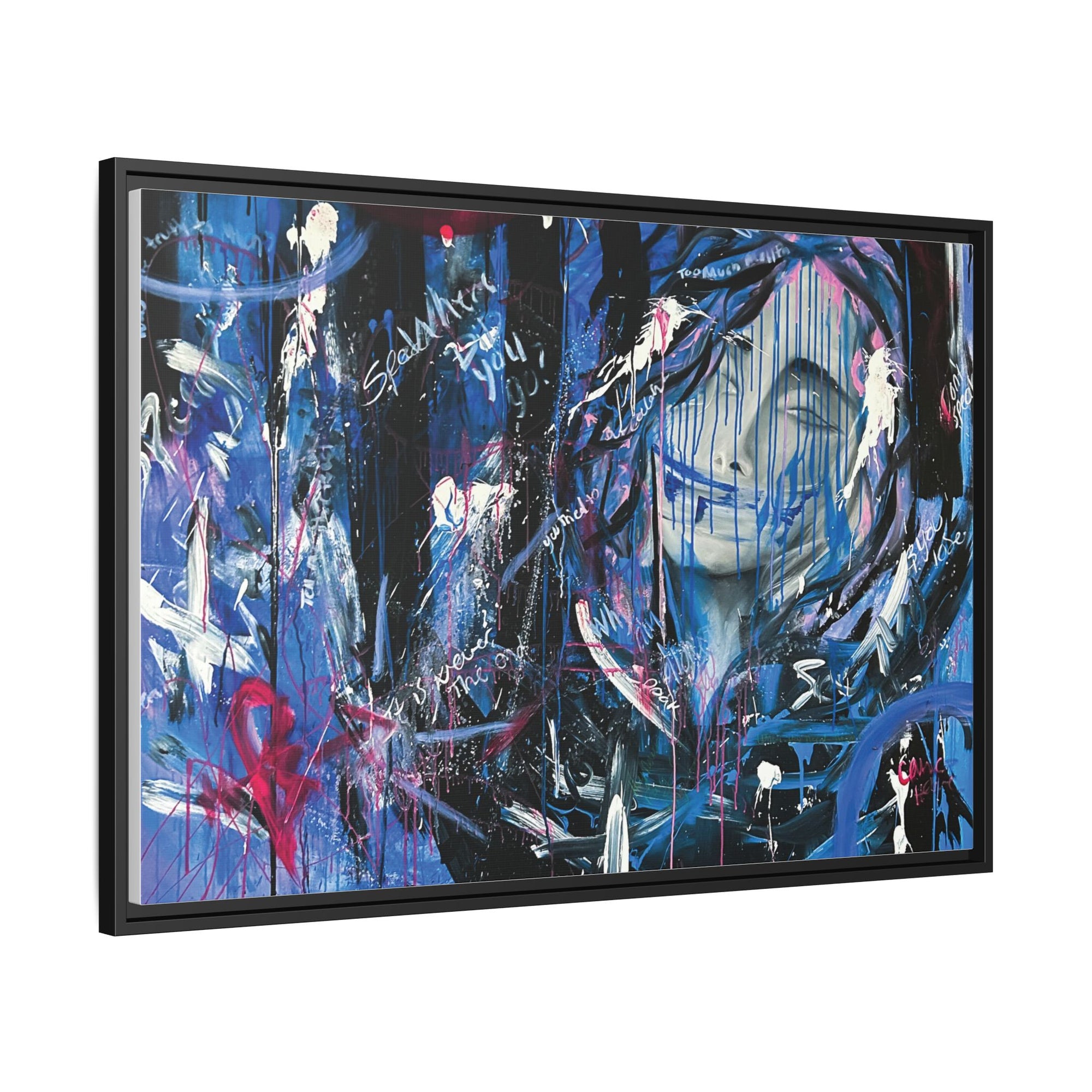 "Speak" — Abstract Canvas Wall Art, Framed Print