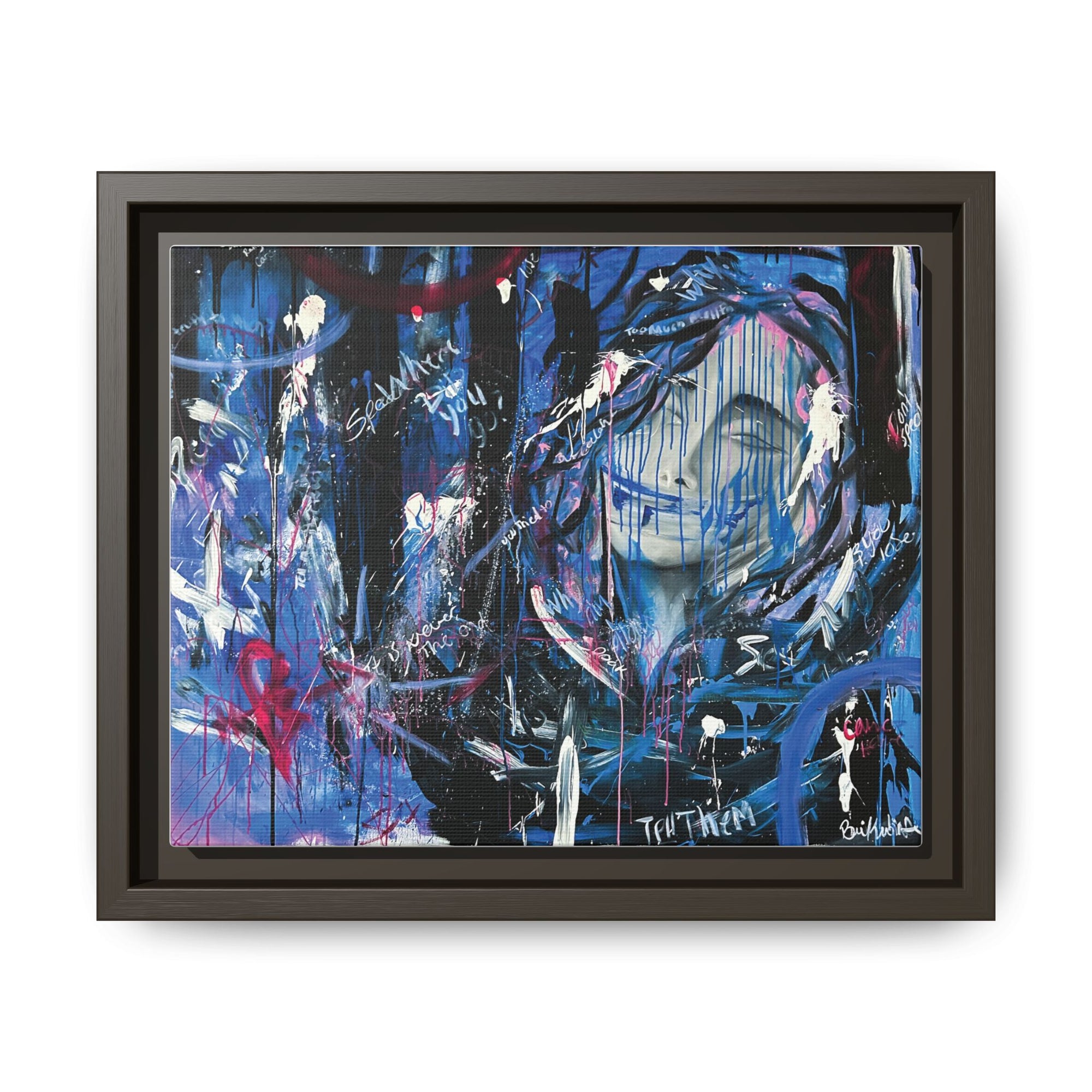 "Speak" — Abstract Canvas Wall Art, Framed Print