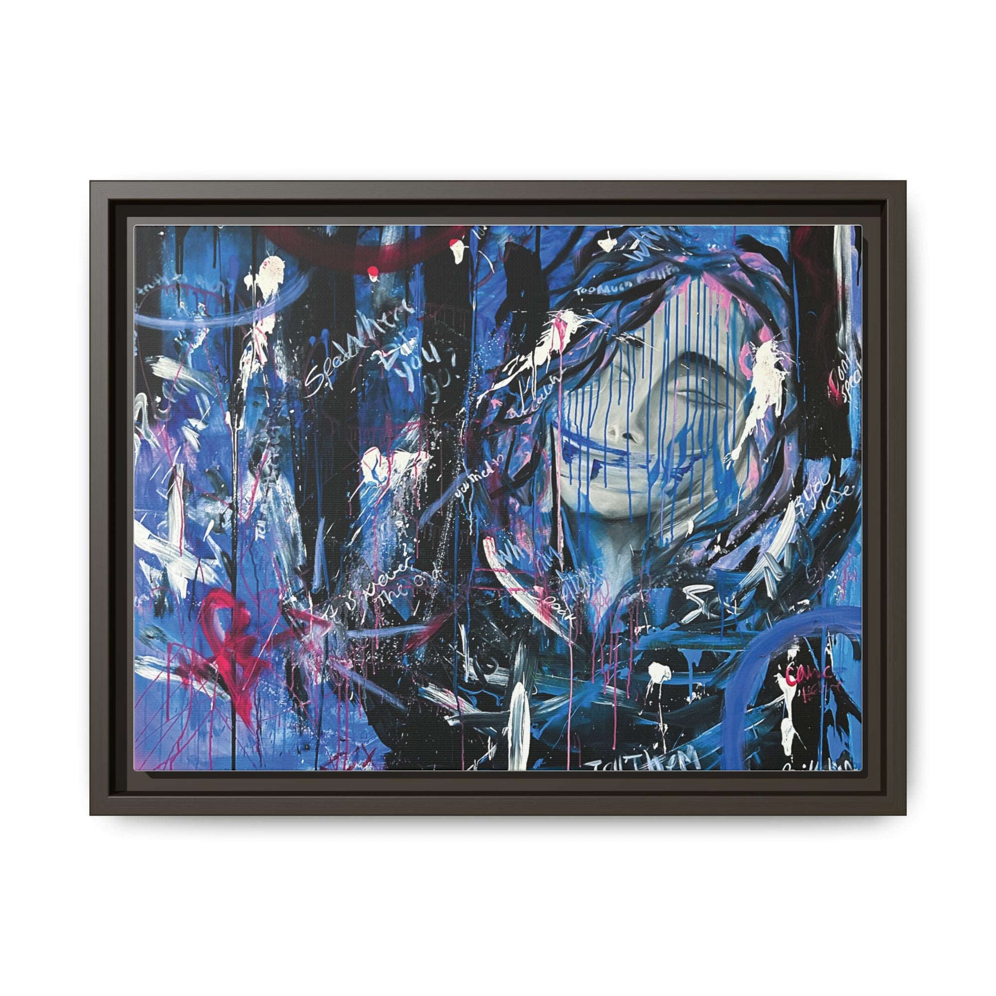 "Speak" — Abstract Canvas Wall Art, Framed Print