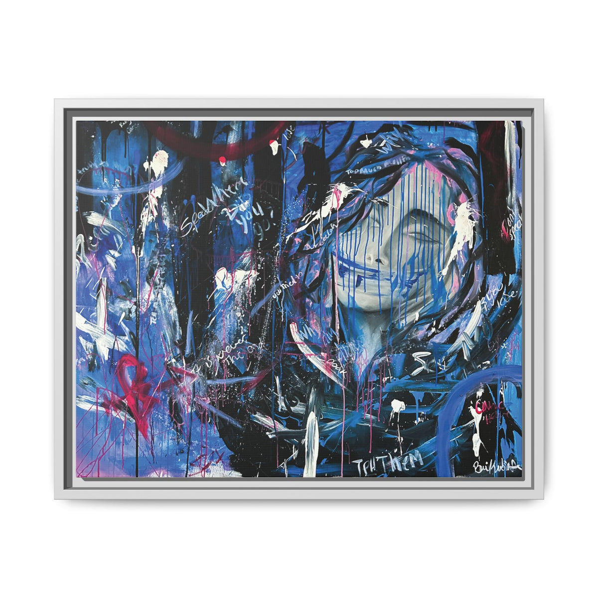 "Speak" — Abstract Canvas Wall Art, Framed Print