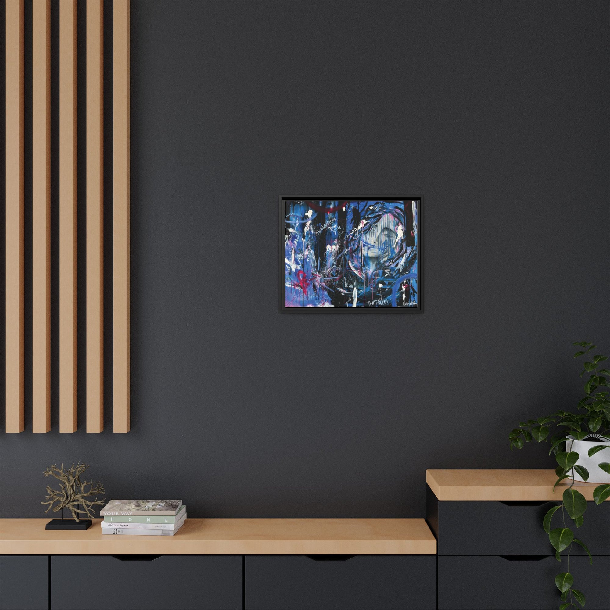 "Speak" — Abstract Canvas Wall Art, Framed Print