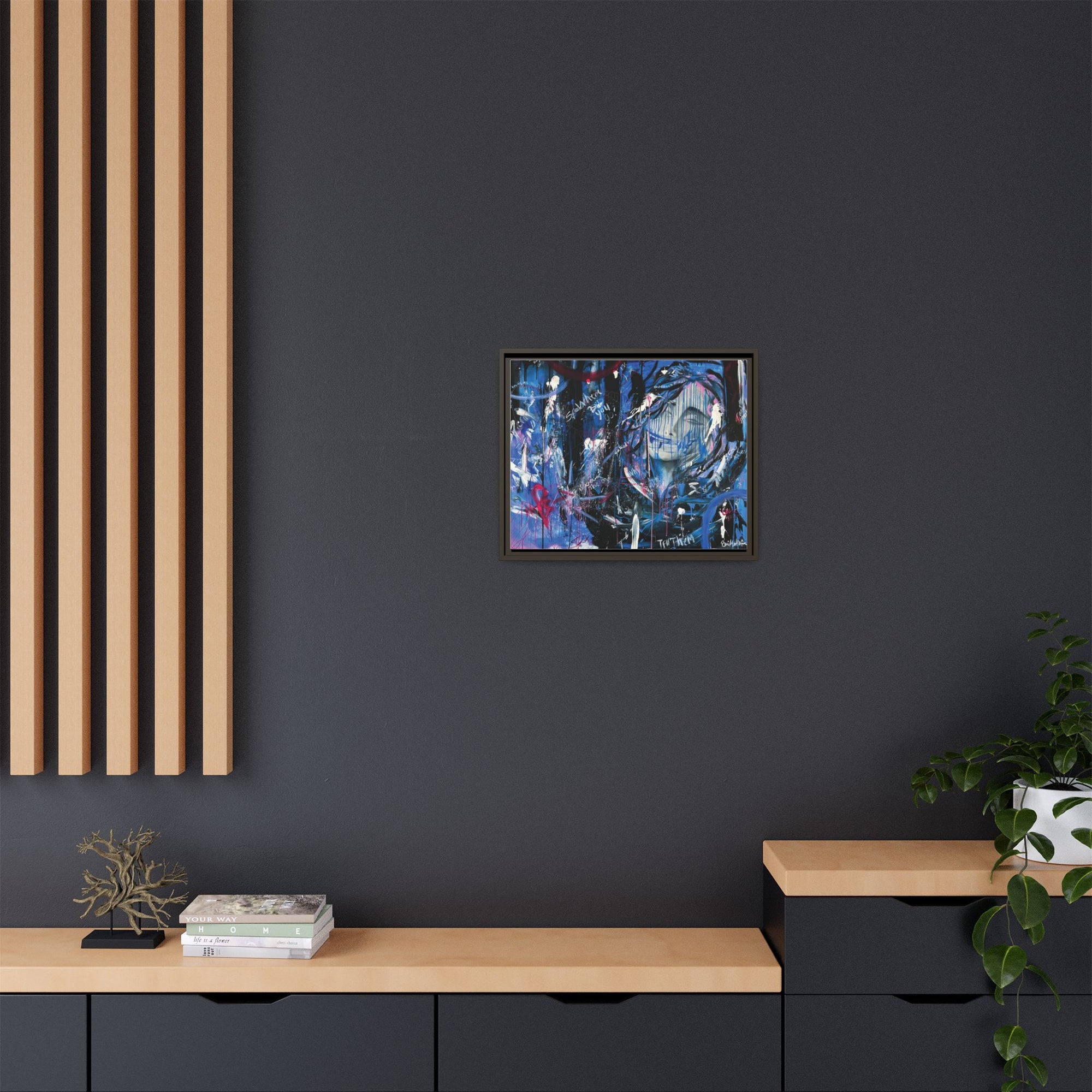 "Speak" — Abstract Canvas Wall Art, Framed Print