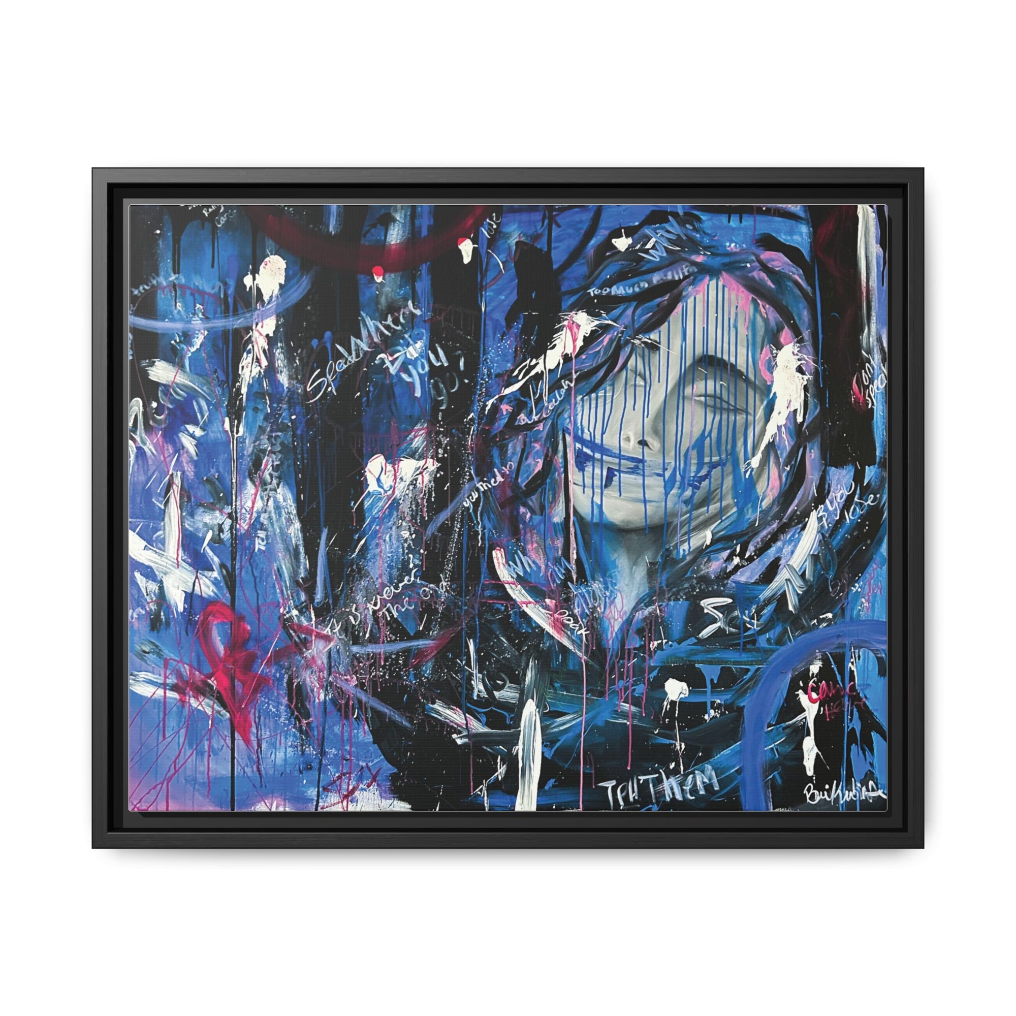 "Speak" — Abstract Canvas Wall Art, Framed Print