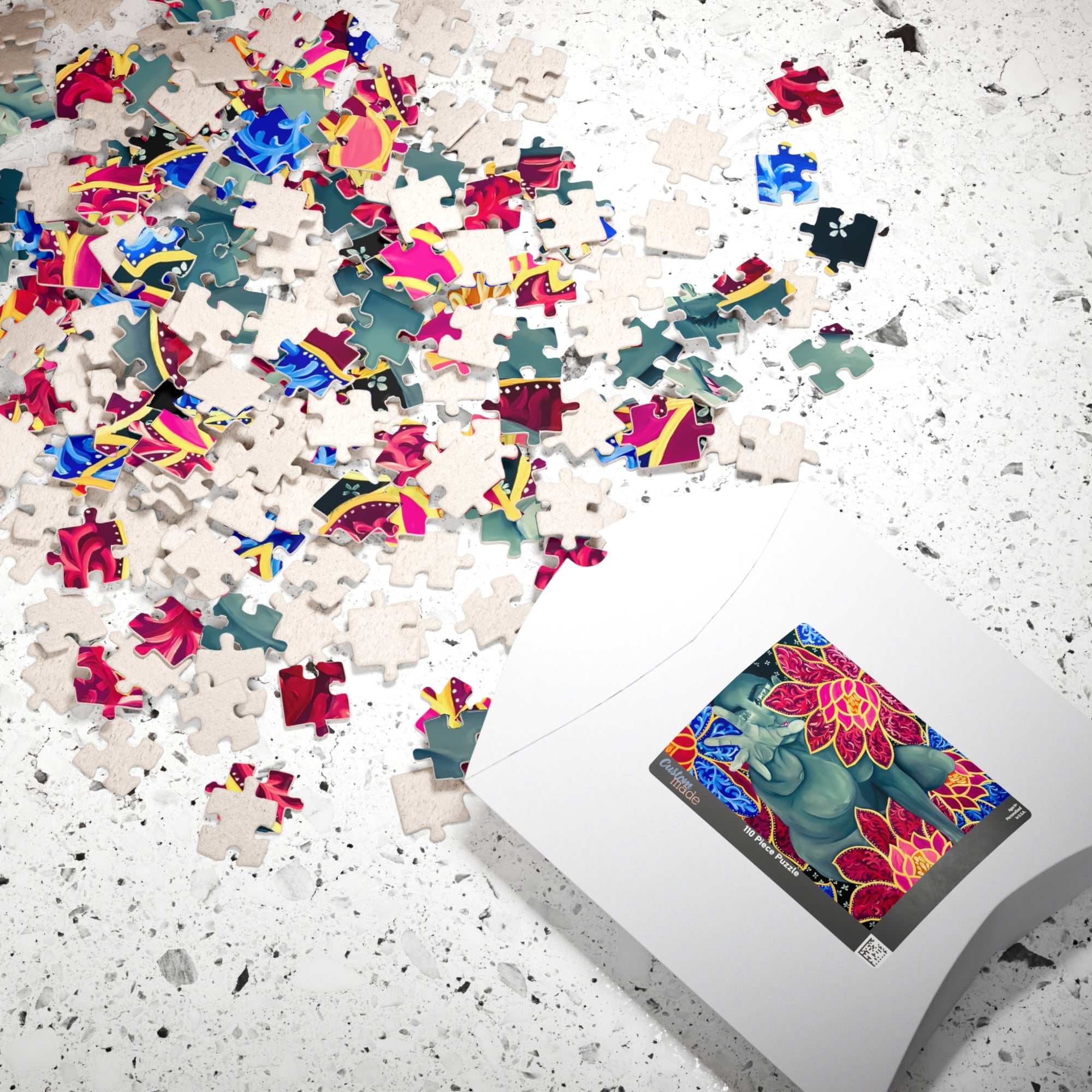 Love Blind Puzzle — Vibrant Lotus Art Jigsaw (110/1014 pcs)