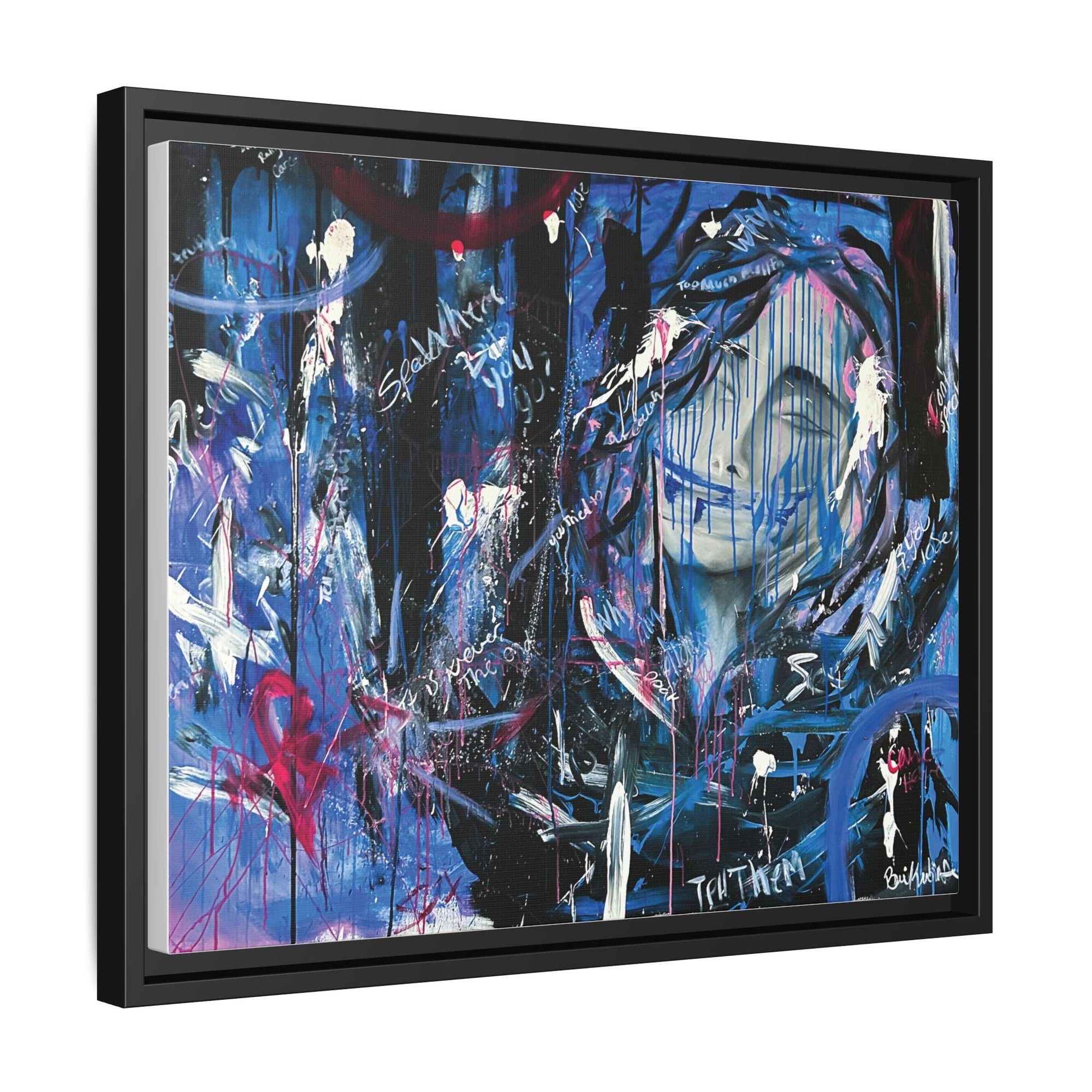 "Speak" — Abstract Canvas Wall Art, Framed Print