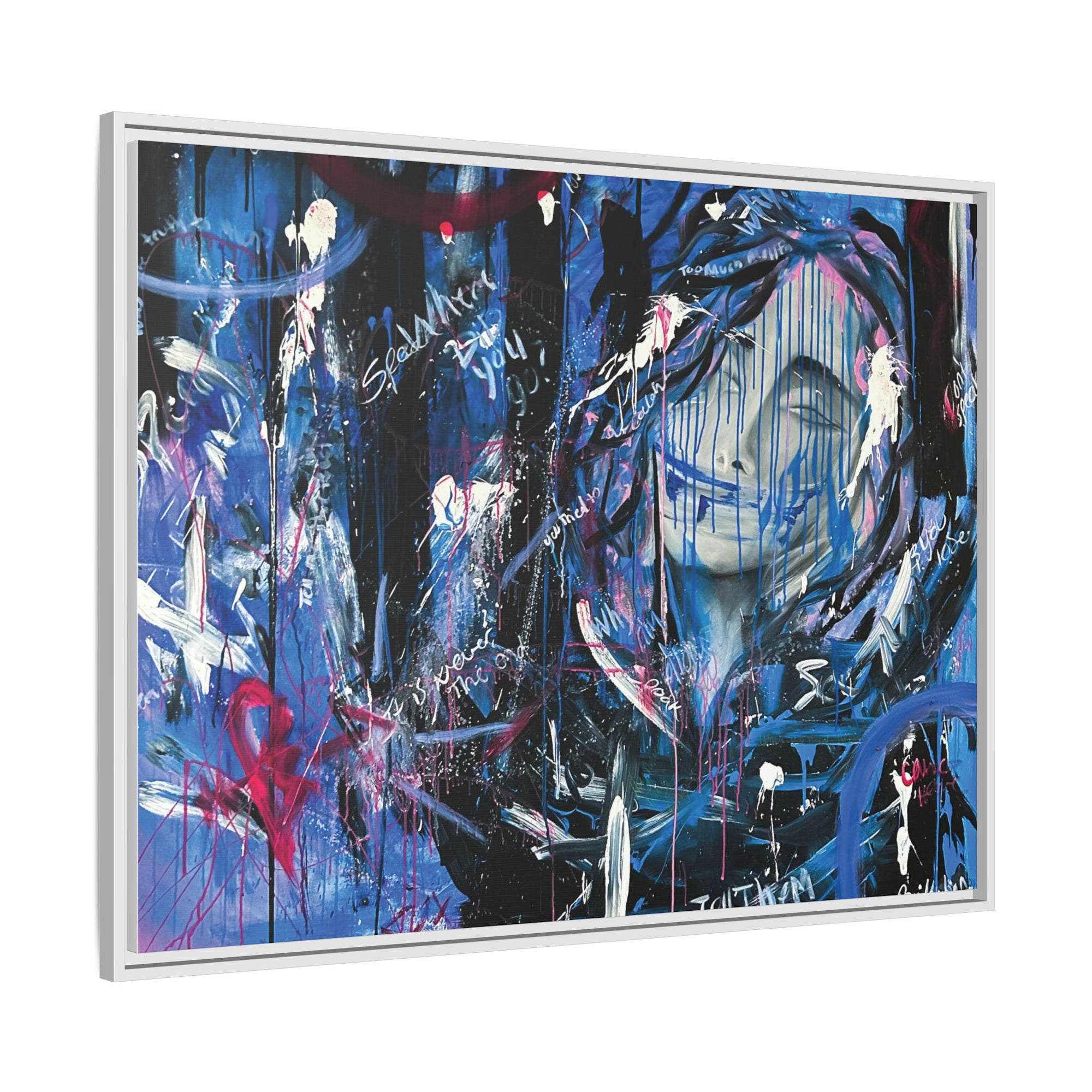 "Speak" — Abstract Canvas Wall Art, Framed Print
