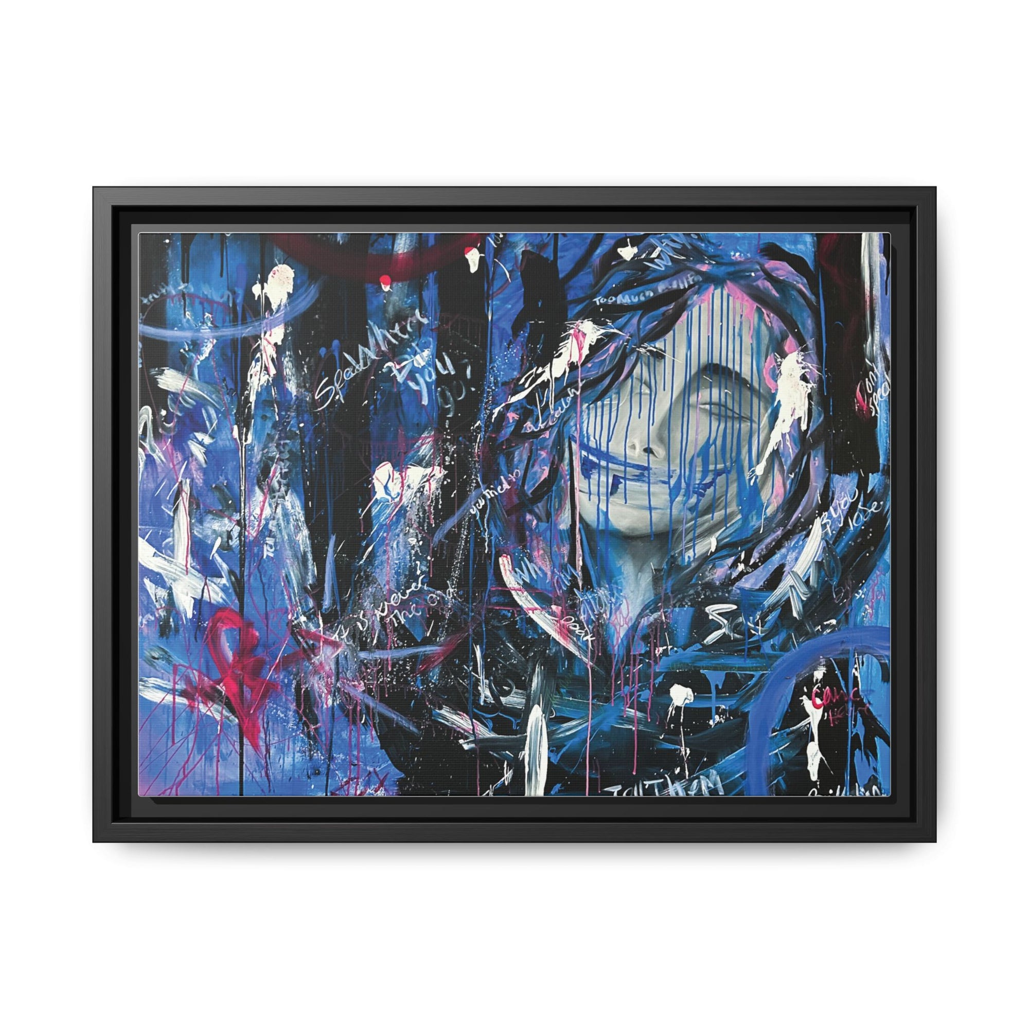 "Speak" — Abstract Canvas Wall Art, Framed Print