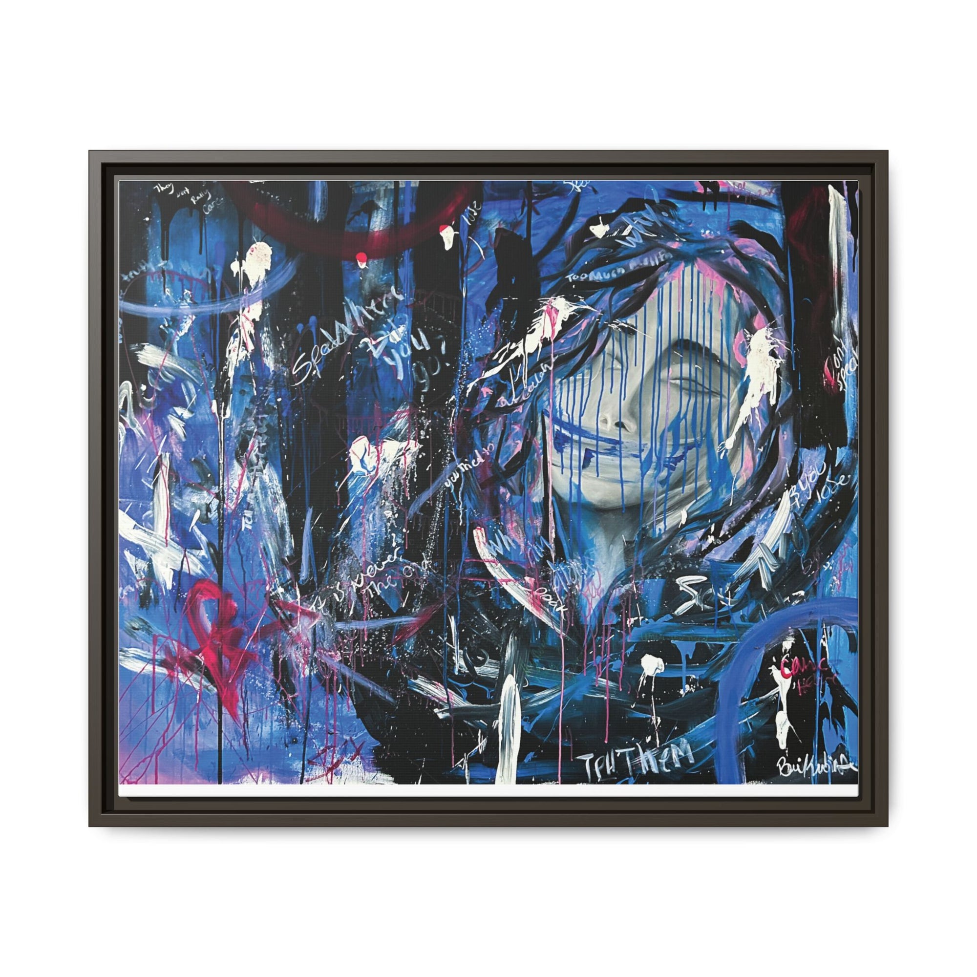 "Speak" — Abstract Canvas Wall Art, Framed Print