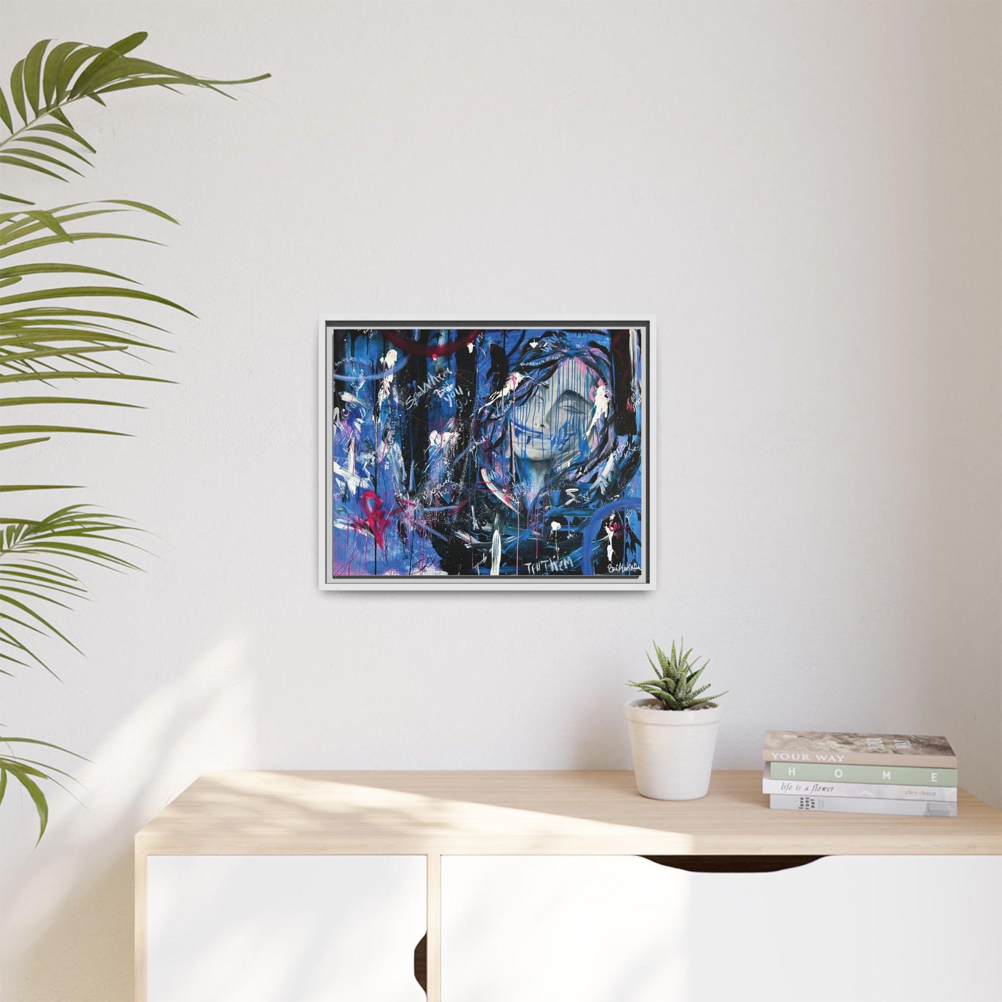 "Speak" — Abstract Canvas Wall Art, Framed Print