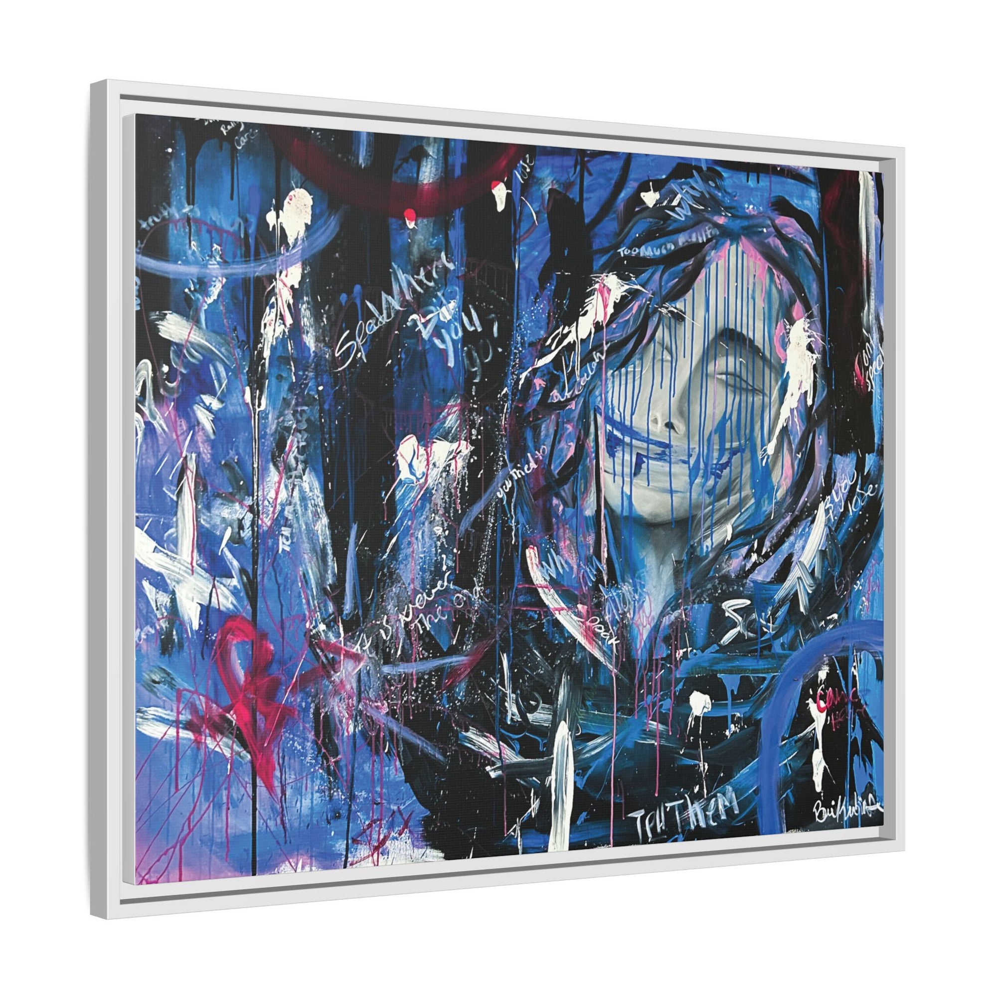 "Speak" — Abstract Canvas Wall Art, Framed Print