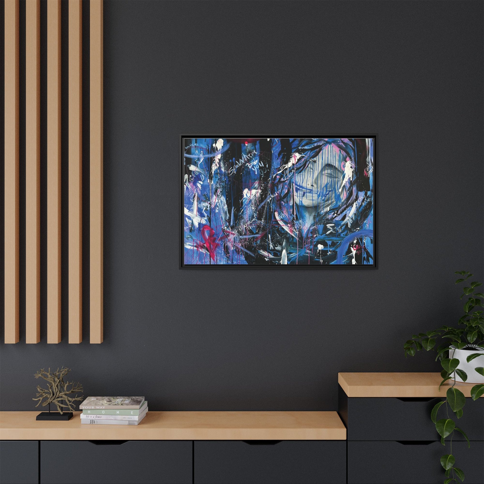 "Speak" — Abstract Canvas Wall Art, Framed Print