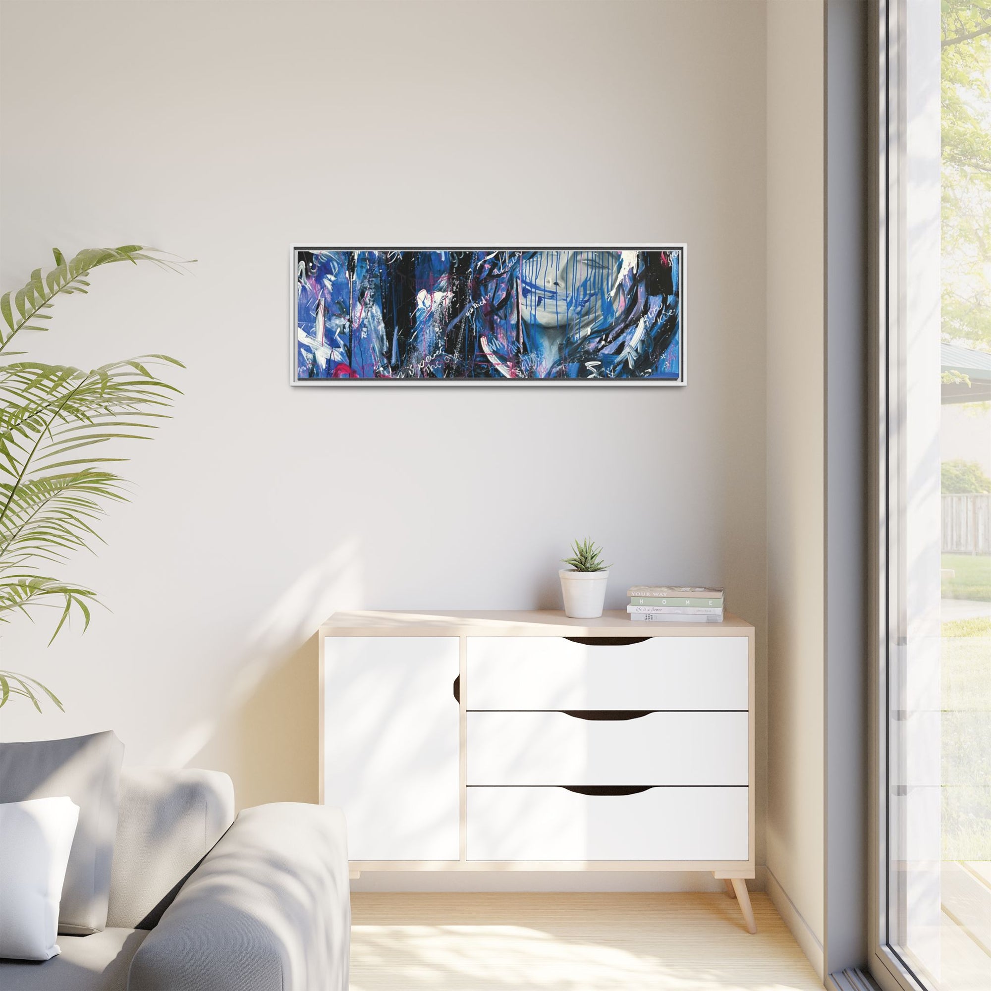 "Speak" — Abstract Canvas Wall Art, Framed Print