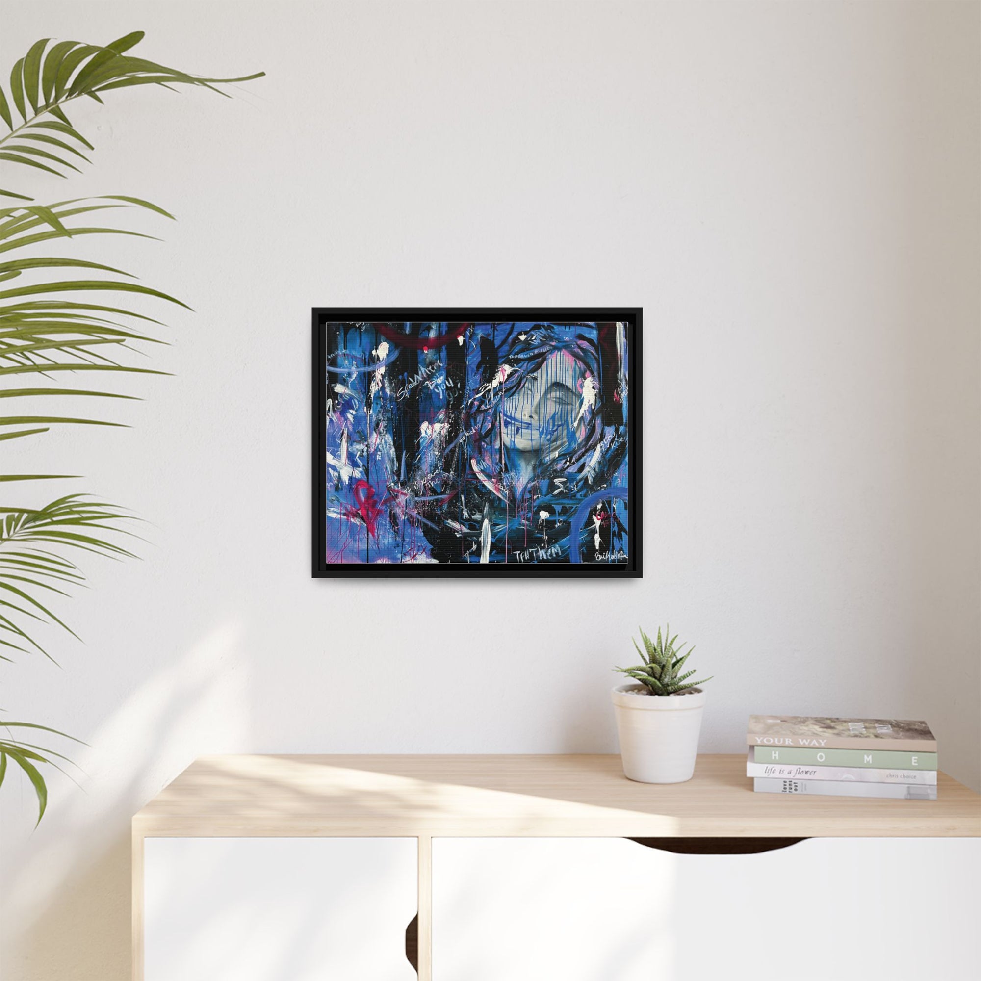 "Speak" — Abstract Canvas Wall Art, Framed Print