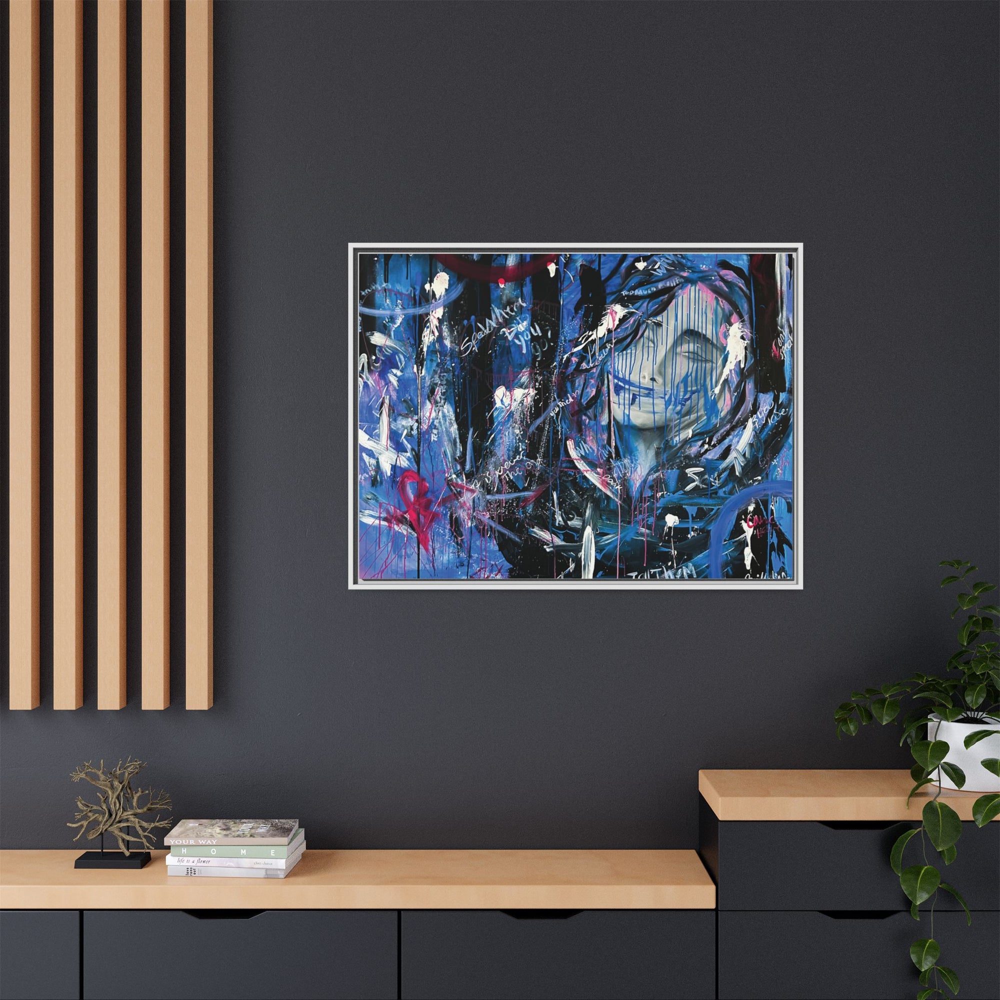 "Speak" — Abstract Canvas Wall Art, Framed Print