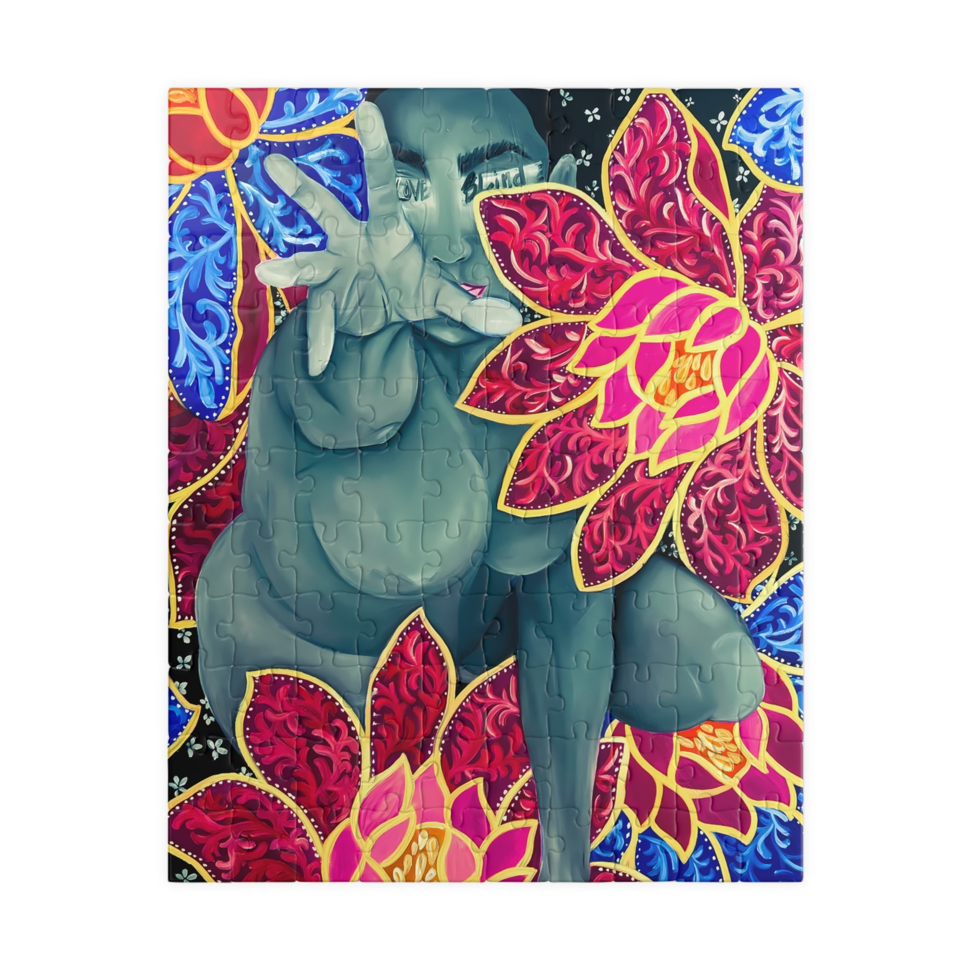 Love Blind Puzzle — Vibrant Lotus Art Jigsaw (110/1014 pcs)