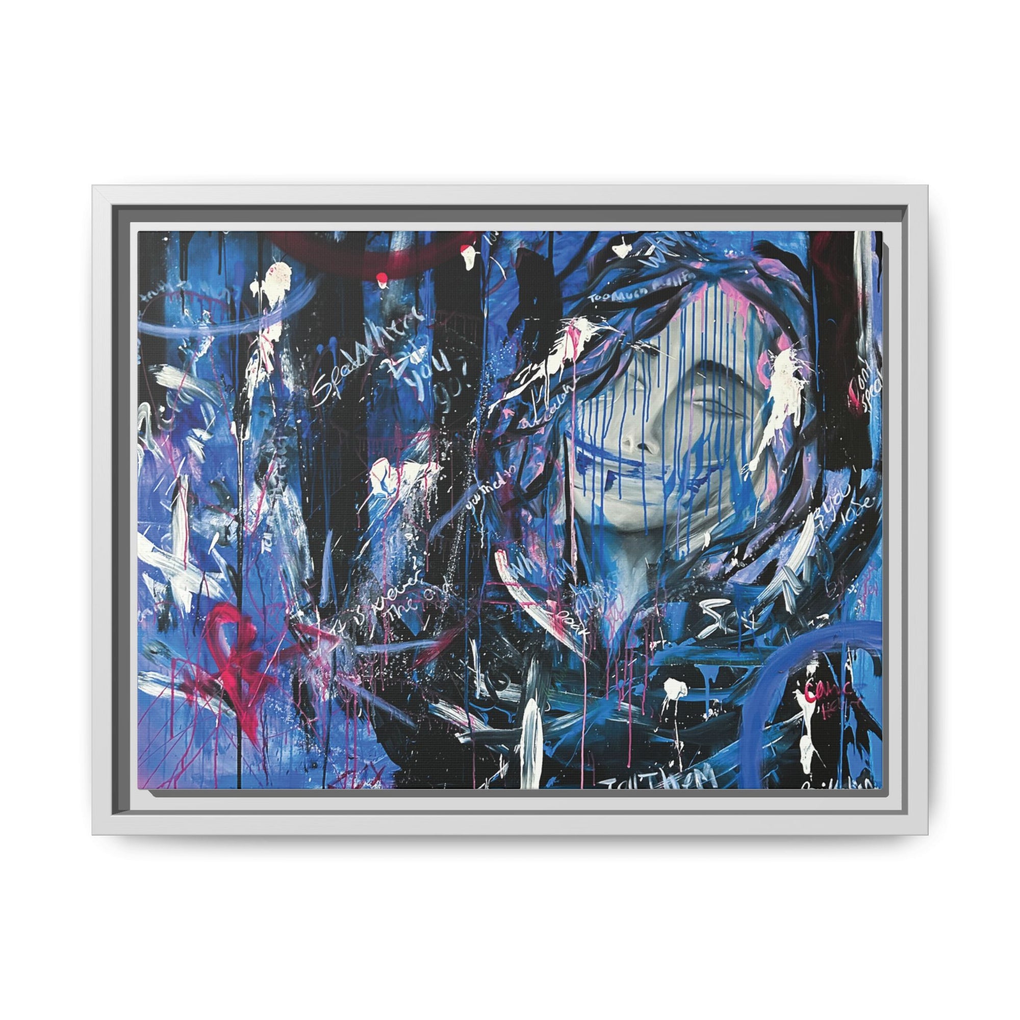 "Speak" — Abstract Canvas Wall Art, Framed Print