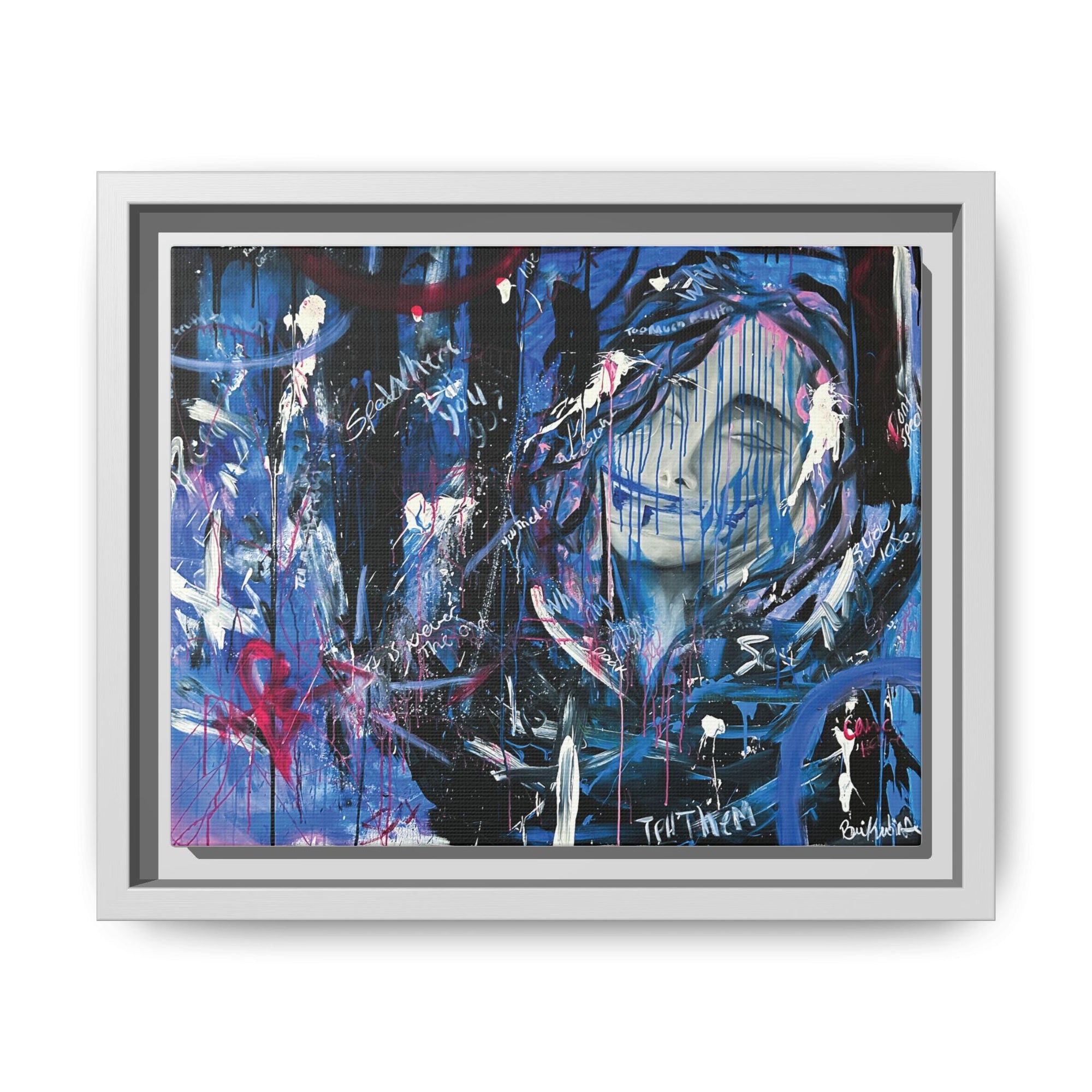 "Speak" — Abstract Canvas Wall Art, Framed Print