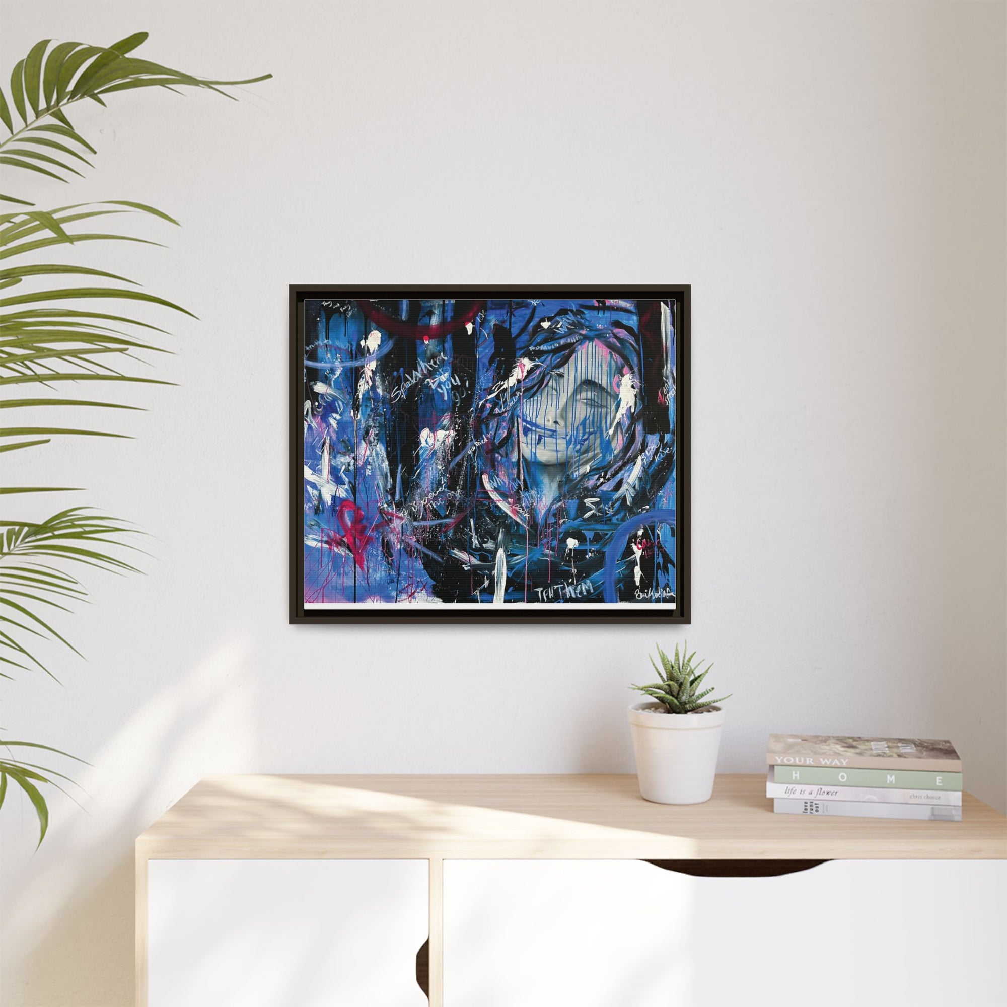 "Speak" — Abstract Canvas Wall Art, Framed Print