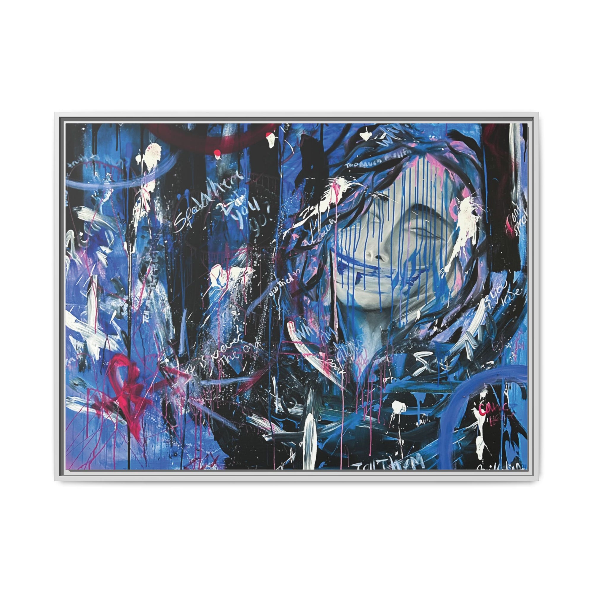 "Speak" — Abstract Canvas Wall Art, Framed Print