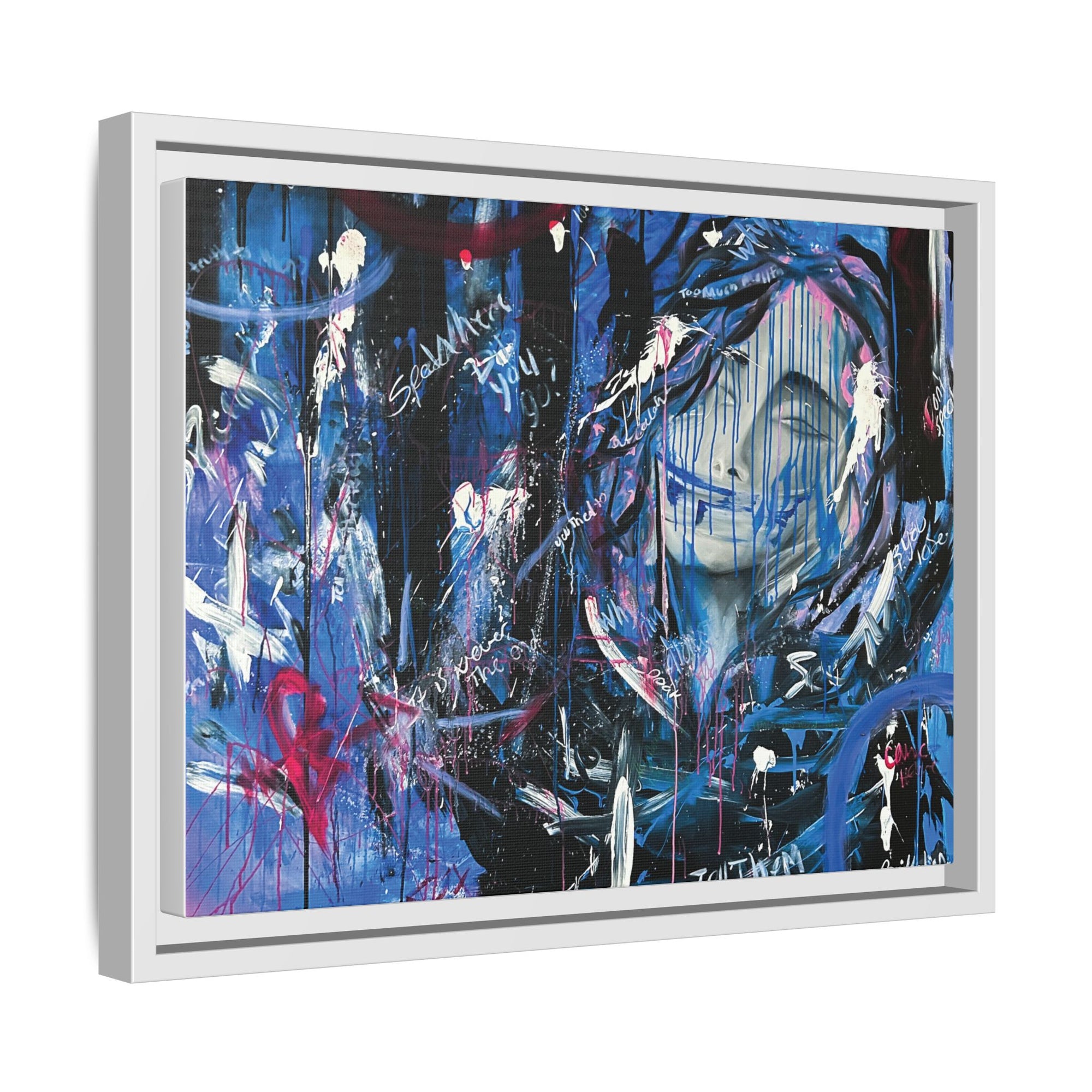 "Speak" — Abstract Canvas Wall Art, Framed Print