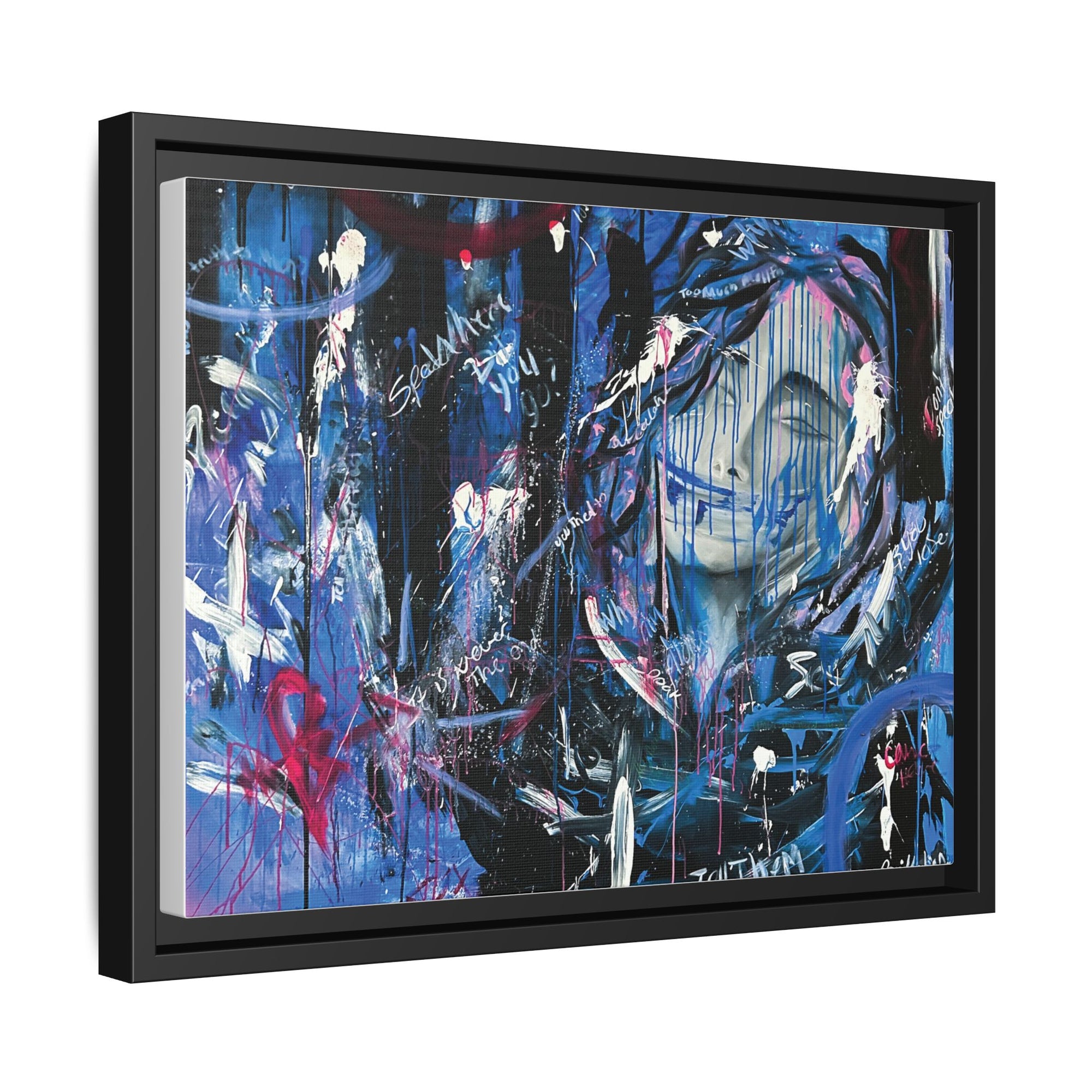 "Speak" — Abstract Canvas Wall Art, Framed Print