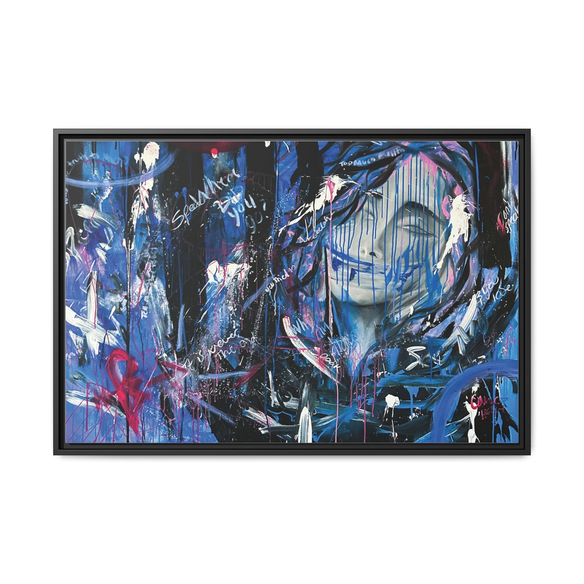 "Speak" — Abstract Canvas Wall Art, Framed Print