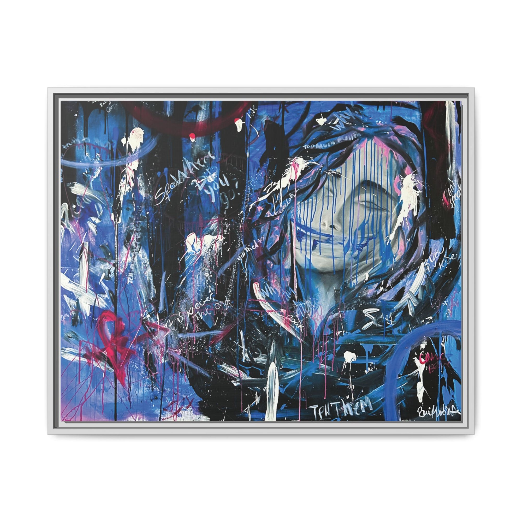 "Speak" — Abstract Canvas Wall Art, Framed Print