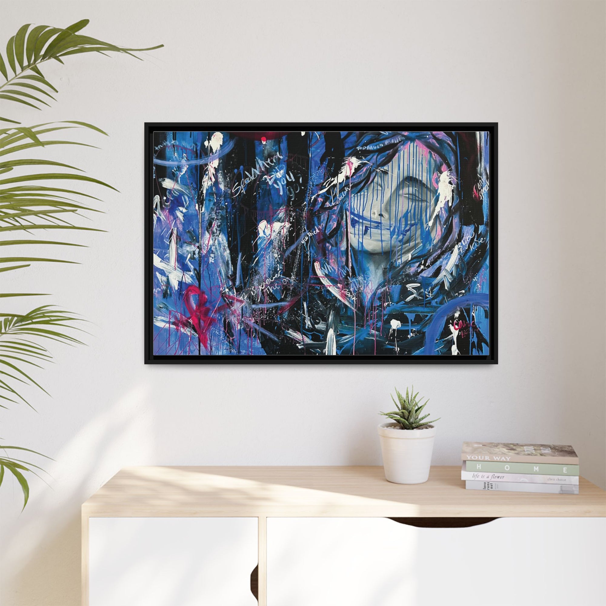 "Speak" — Abstract Canvas Wall Art, Framed Print