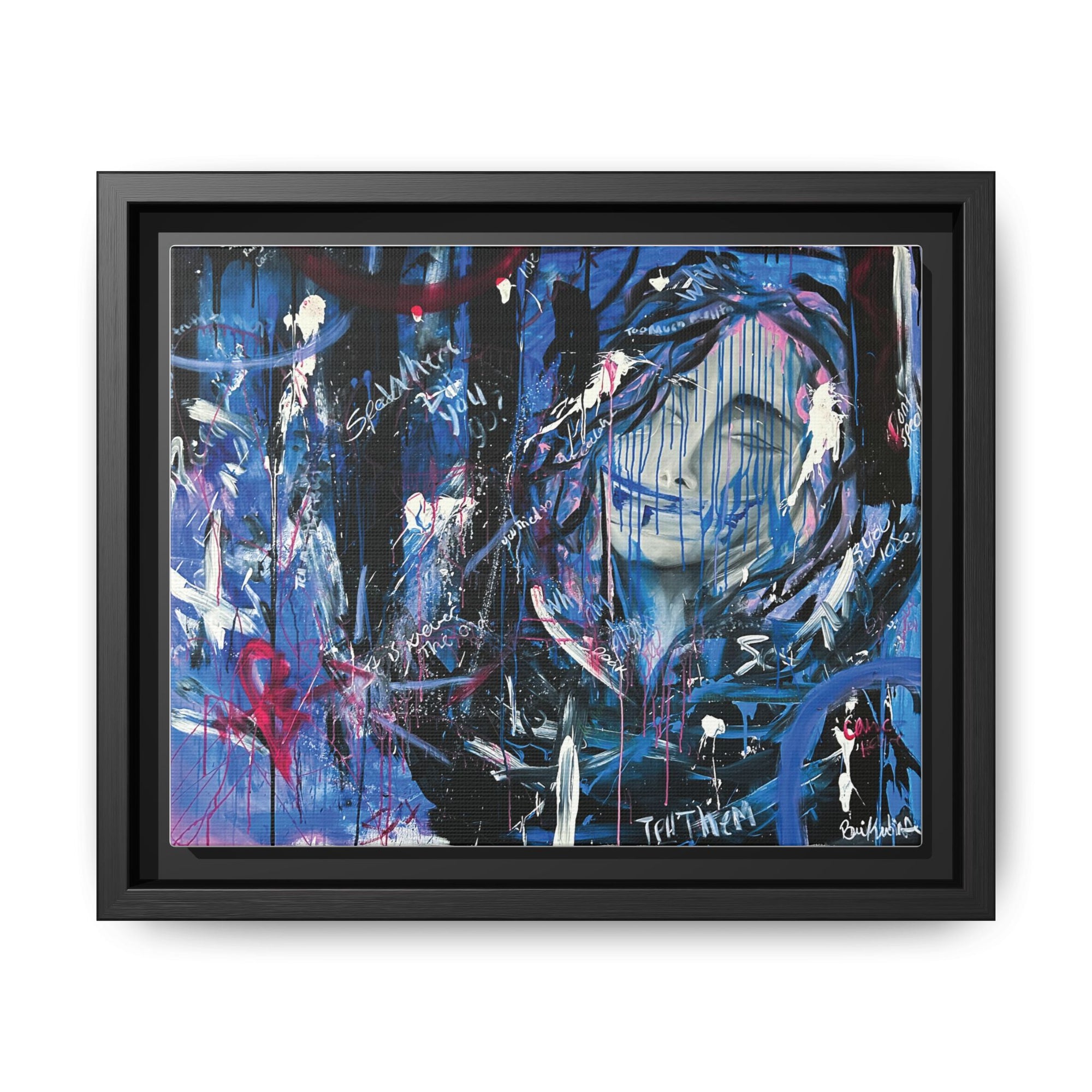 "Speak" — Abstract Canvas Wall Art, Framed Print